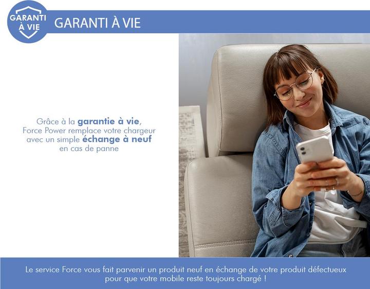 Image du produit Force Power Câble USB-C/USB-C (1.20 m)