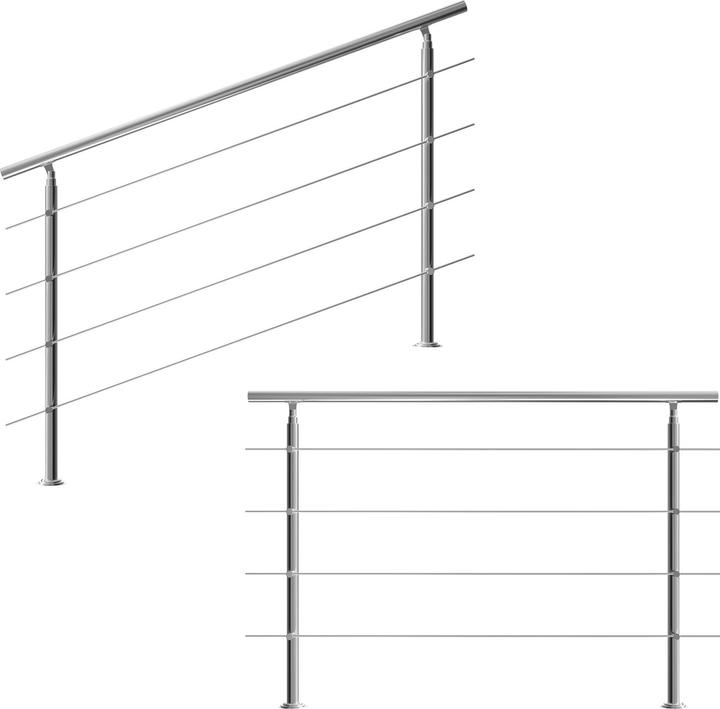 Actual product image Monzana Stair railing (Stainless steel)