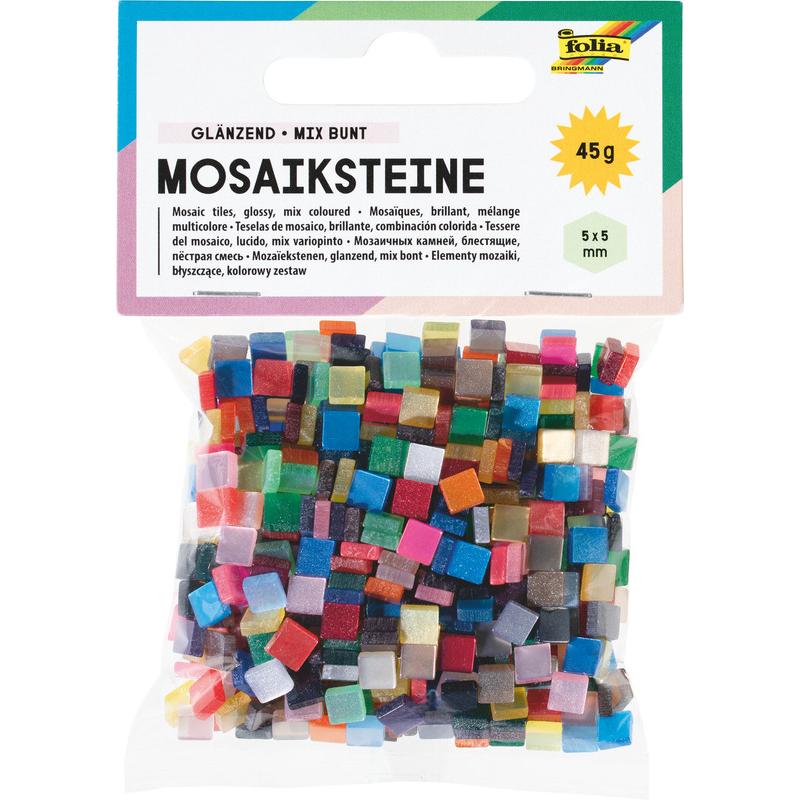 Thumbnail - Folia, Bastelpapier, Mosaiksteine GLÄNZEND, 45g, 5x5mm