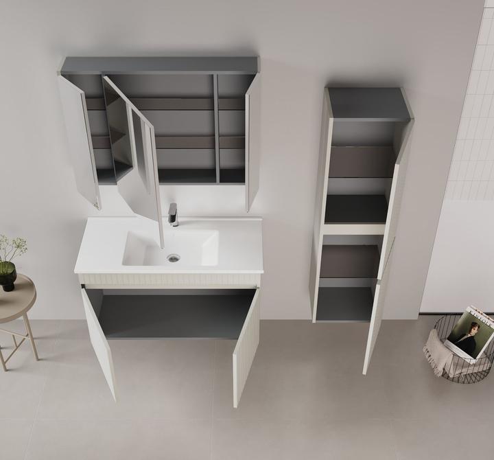 Actual product image Homitis Tivoli 100 Bathroom Cabinet With Sink & Mirror Set (2 Pieces)