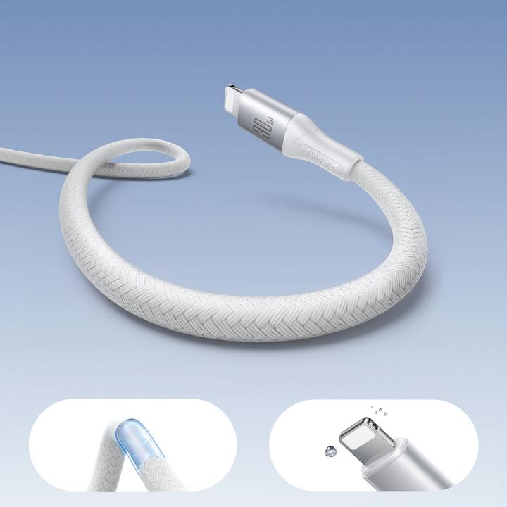 Produktbild Joyroom Flash Series Fast Charging USB-C to Lightning Cable 30W, 2m - White (2 m, USB 3.2 Gen 1, 30 W)