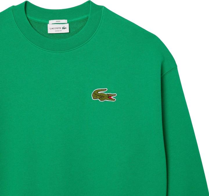 Actual product image Lacoste Unisex Adult Accent Badge Fleece Loose Fit Sweatshirt (S)