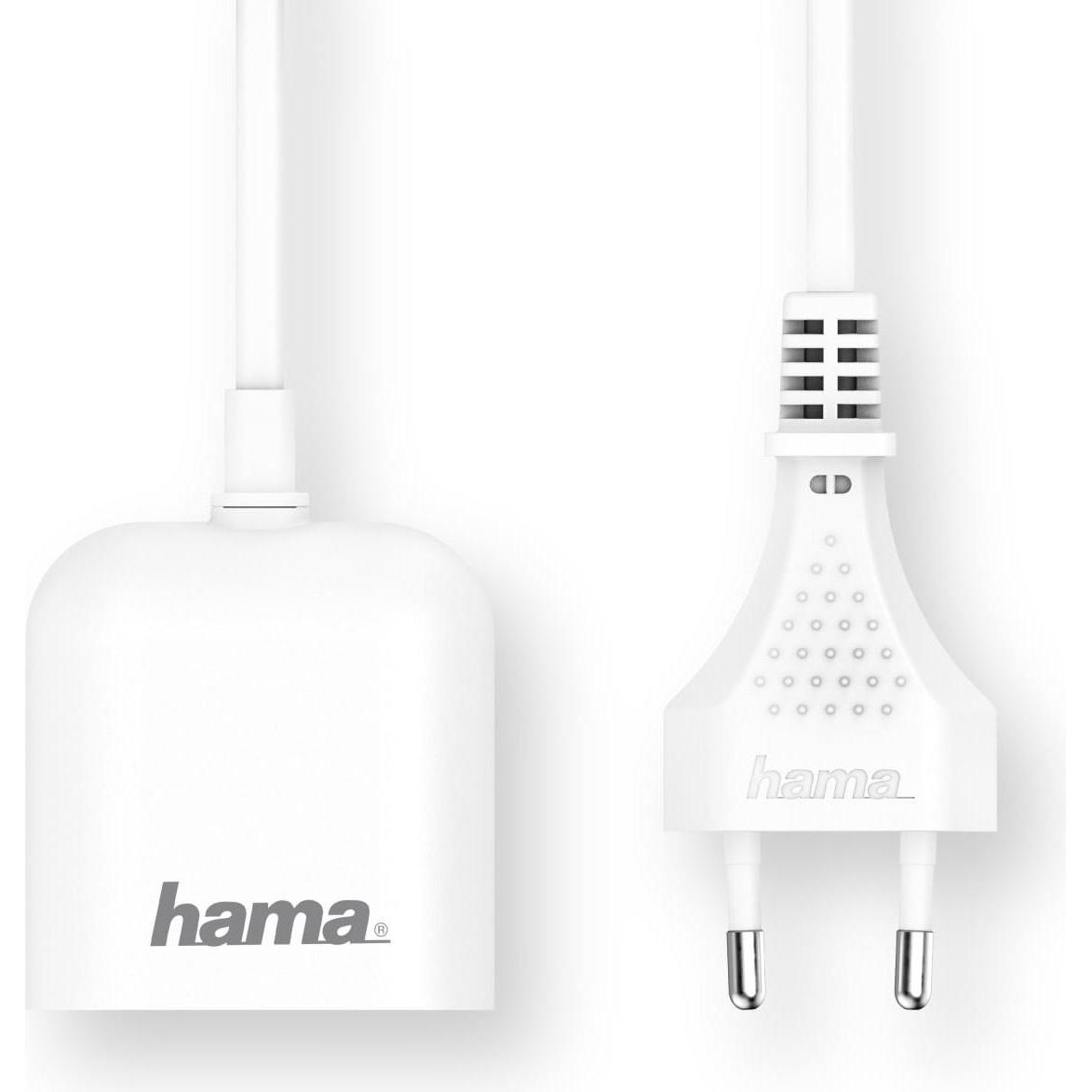 Thumbnail - Hama USB-Netzteil mit 1,9 m langem Kabel, 2,4 A, 2x USB-A, Weiss (12 W), USB Ladegerät, Weiss