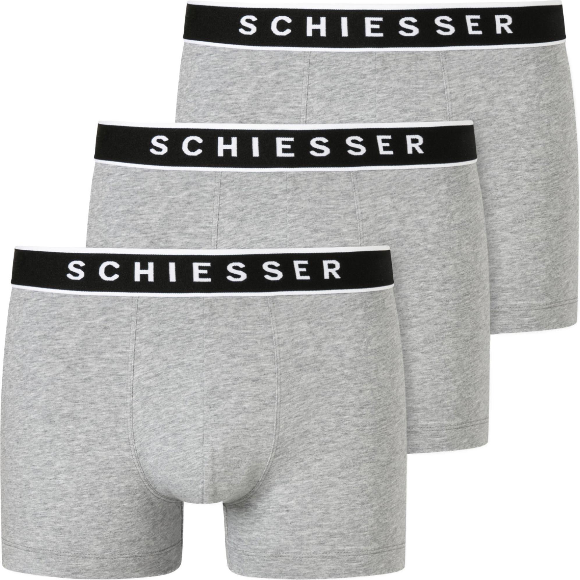 Schiesser, Herren, Unterhosen, Boxershorts, Grau, (L, 3er Pack)