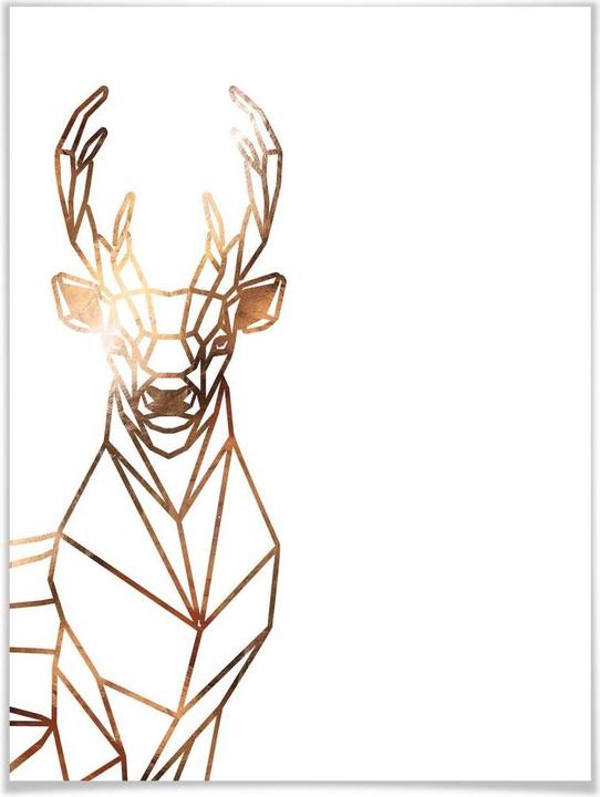 Image du produit Trenddeko Cerf origami - aspect cuivre (60 x 80 cm)