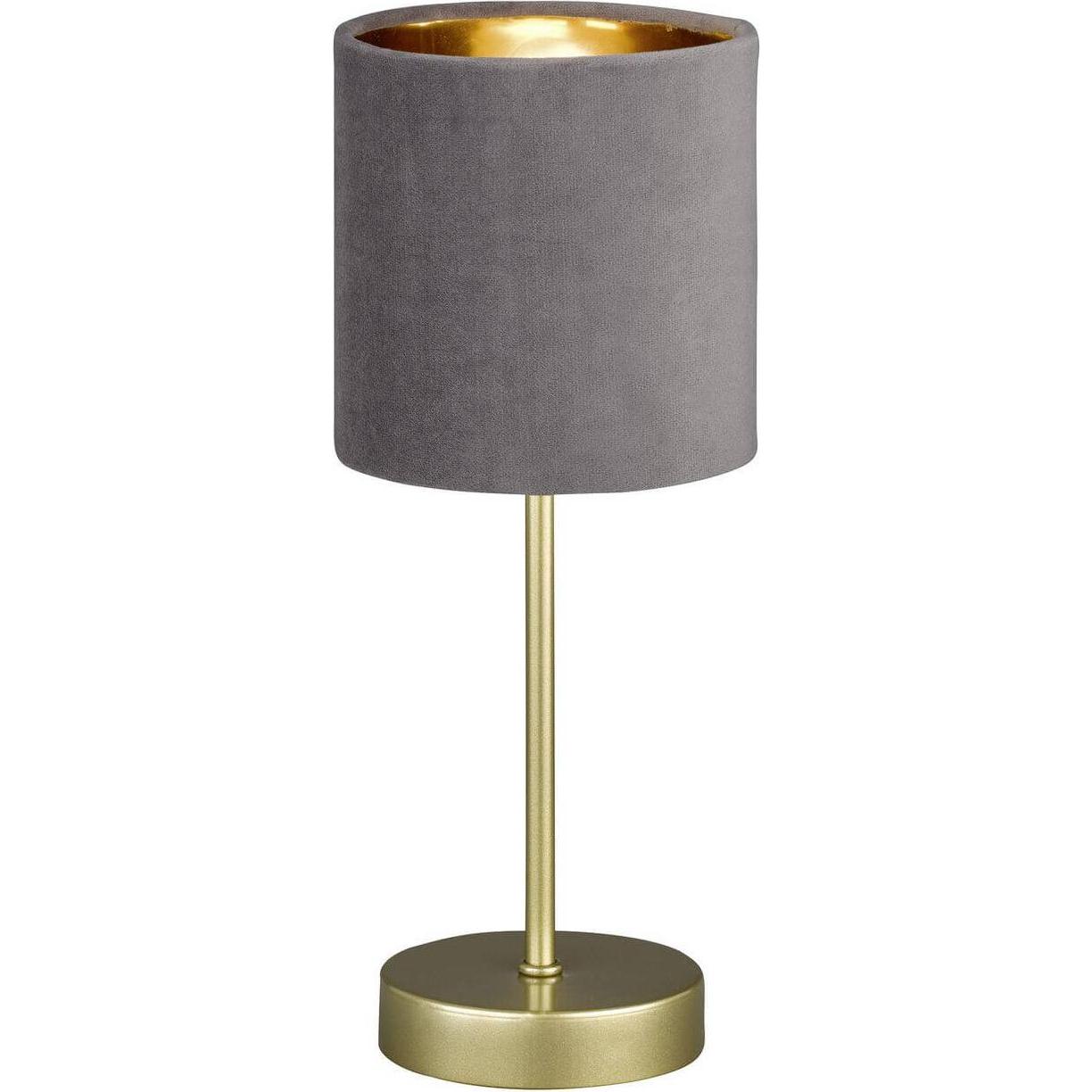Fischer & Honsel, Tischlampe, Honsel Aura Tischleuchte E14 Stoffschirm grau Samt, goldfarben gold 50494 (E14)