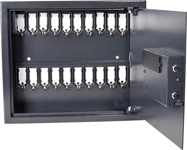 Actual product image pavo High Security key safe grey with 20 hooks electronic lock