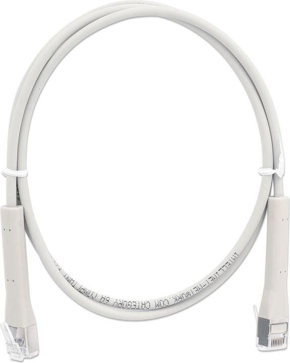 Actual product image Intellinet Cat6a F/FTP FlexiBoot Slim network patch cable, 0.3 m, grey (CAT6a, 0.30 m)