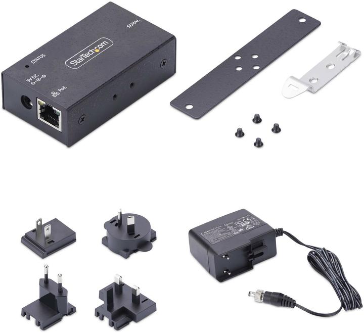Actual product image StarTech com 1-Port Serial to Ethernet Adapter, 802.3af PoE IP Serial Device Server For Remote RS232