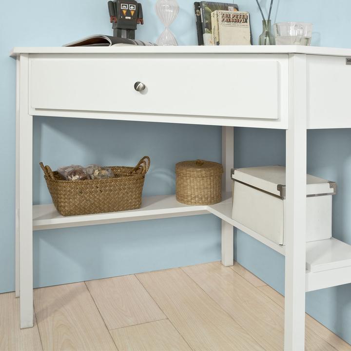 Immagine prodotto SoBuy Scrivania ad angolo con scaffale e cassetto (76 x 76 x 76 cm)