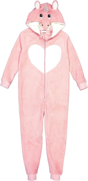 Actual product image La Redoute Collections Fleece overall with unicorn hood (116)