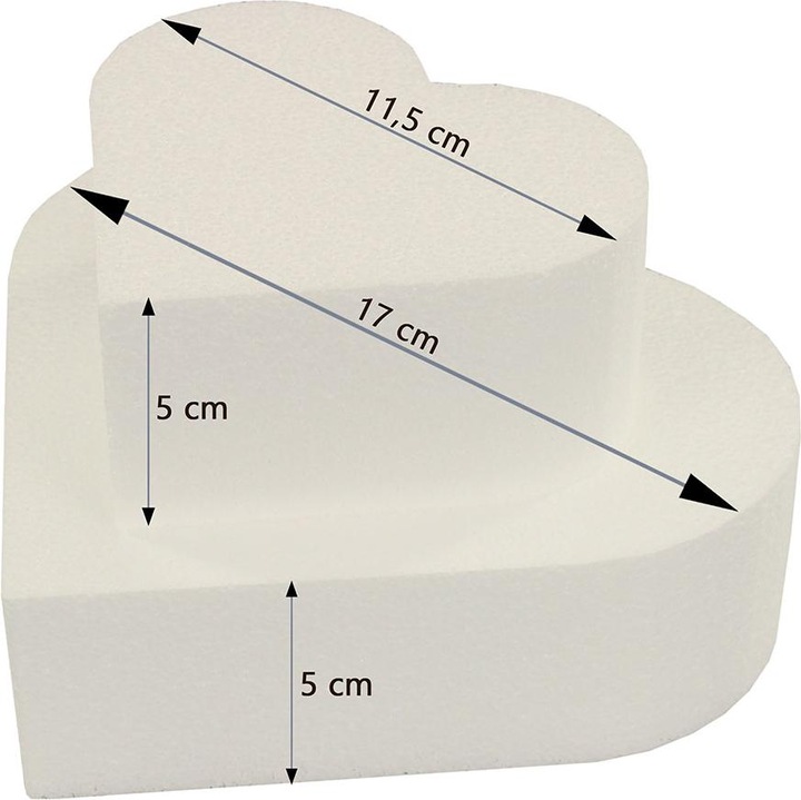 Produktbild trendmarkt24 Styroportorte 2-lagig 17 x 15 x 10 cm gross weiss Tortendummy Geschenktorte Geburtstagsto