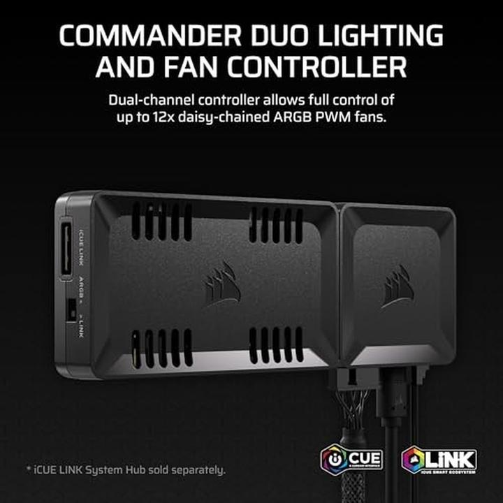 Image du produit Corsair Commander Duo Contrôle de l'éclairage et des ventilateurs - ARGB et iCUE-LINK hybrides (RGB)