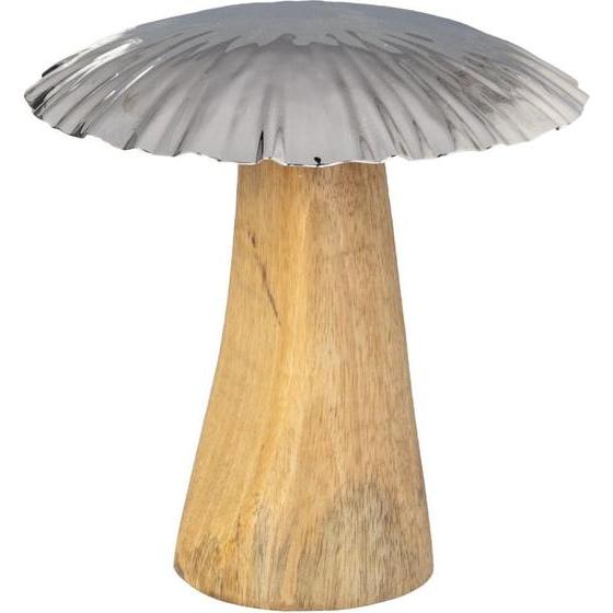 MICA Living, Deko Objekt, Pilz silber/braun - ca. 19 x 18 cm (19 x 18 cm)