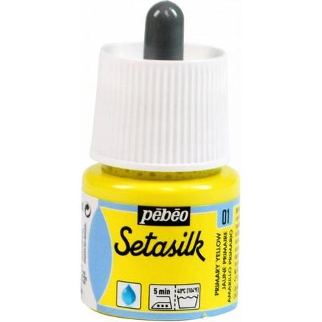 Pebeo, Künstlerfarbe + Bastelfarbe, Setasilk (Primägelb, 45 ml)