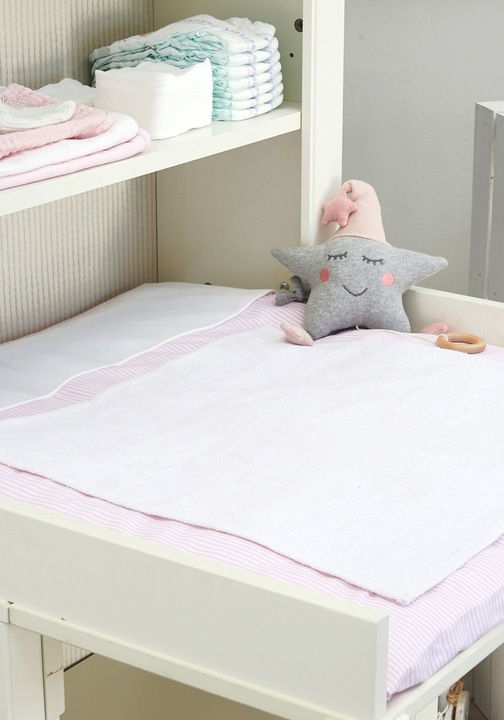 Produktbild nordic coast company Wickelauflage mit abnehmbarem Frotteehandtuch (70 x 80 cm)