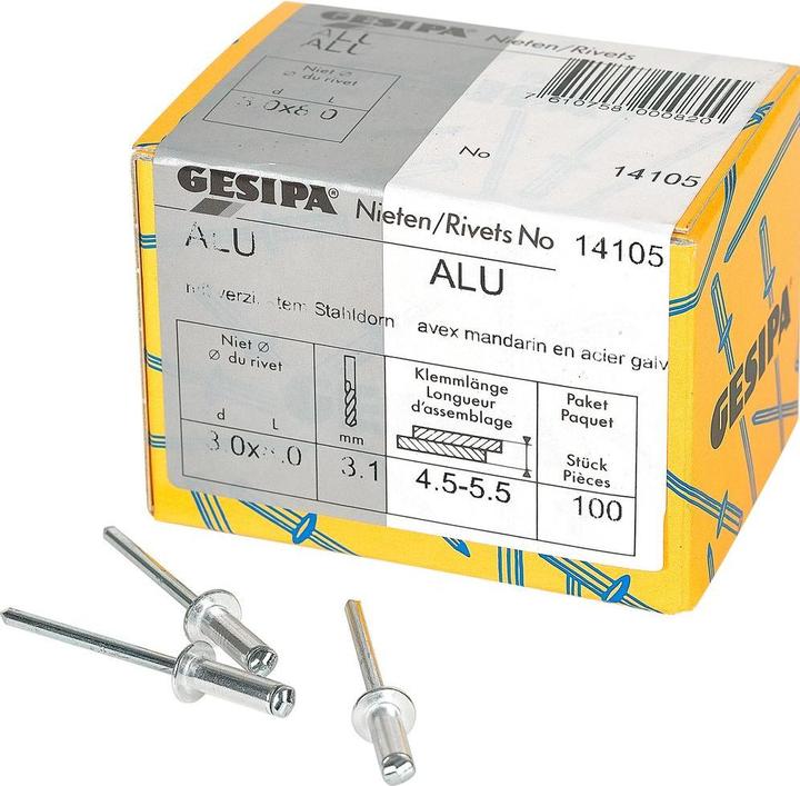Actual product image Gesipa Blind rivets 3.0x8 mm aluminium 100 pieces