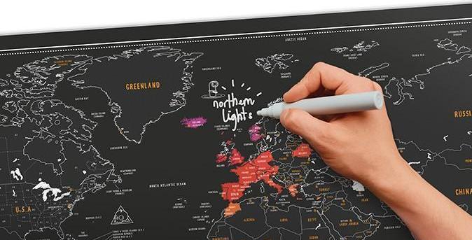 Actual product image Luckies Chalkboard Map (World map, 100 x 45.5 cm)