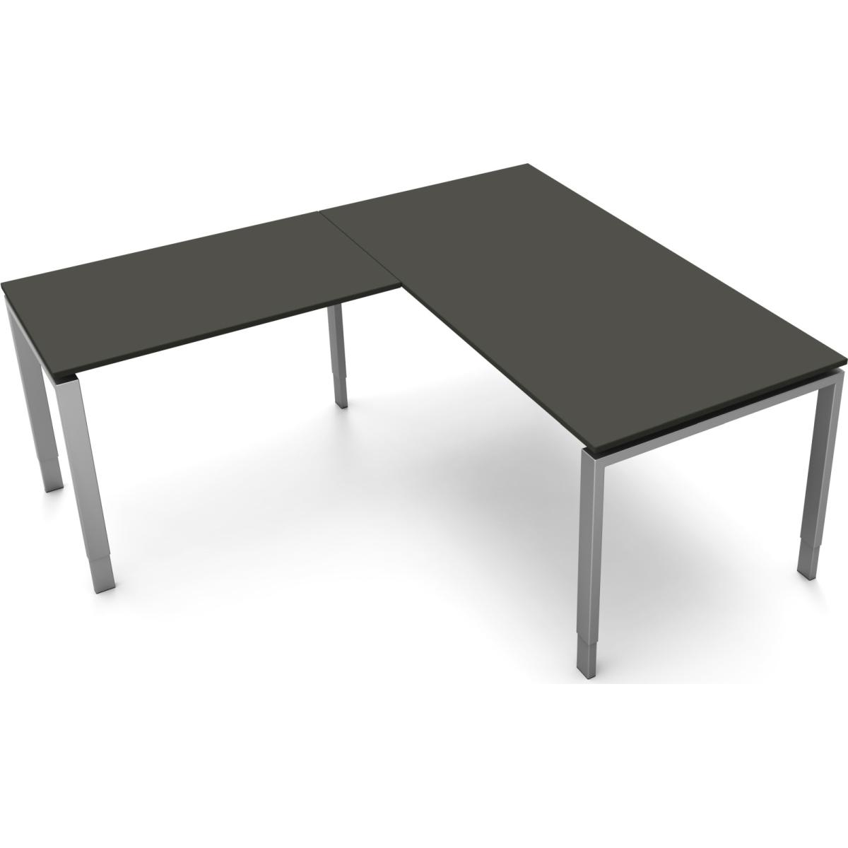Kerkmann, Schreibtisch, Schreibtisch Form5 160 160x80x68-82cm / Anbau 100x60cm anthrazit