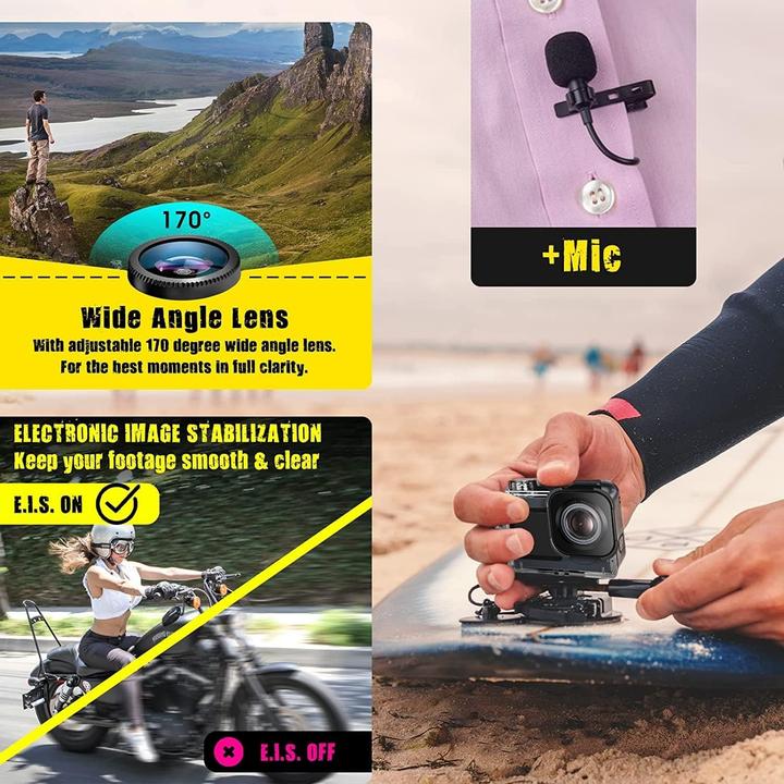 Actual product image Icefox Action Cam 4K Ultra HD Camera (30p, Wi-Fi)