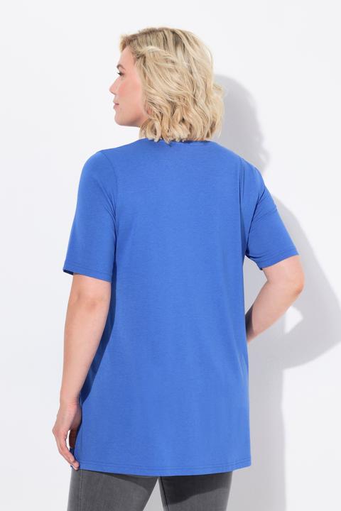 Produktbild Ulla Popken T-Shirt, Zierfalten, A-Linie, Rundhals, Halbarm, Modal (54)