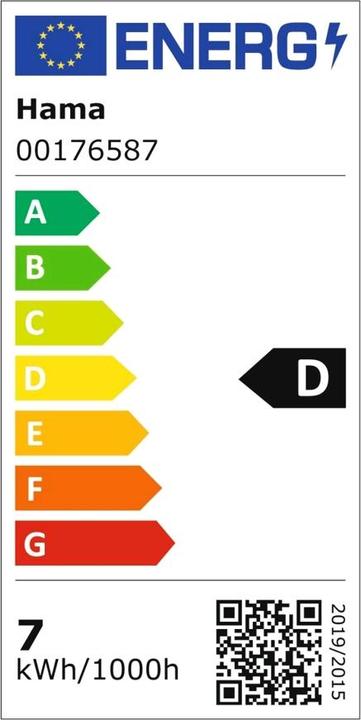Energy Label Hama Retro (E27, 6.50 W, 806 lm, 1 x, D)