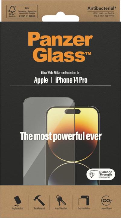 Actual product image PanzerGlass Ultra-Wide Fit (1 Piece, Apple iPhone 14 Pro)