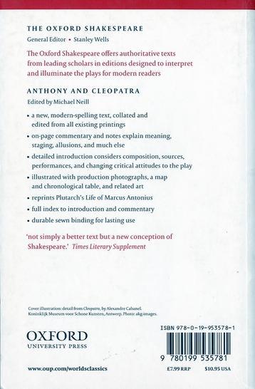 Actual product image Anthony and Cleopatra: The Oxford Shakespeare (William Shakespeare, Michael Neill, English)