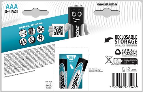 Actual product image Energizer Max Plus (12 pcs., AAA, 1200 mAh)