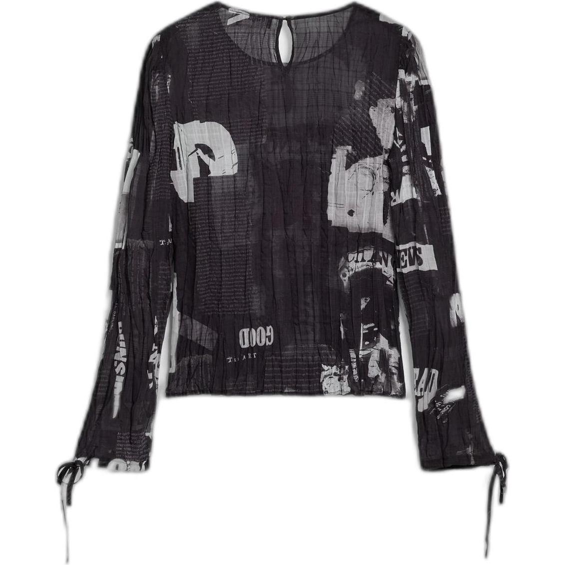 Desigual, Damen, Blusen, Breaking New, Mehrfarbig, Schwarz, (L)