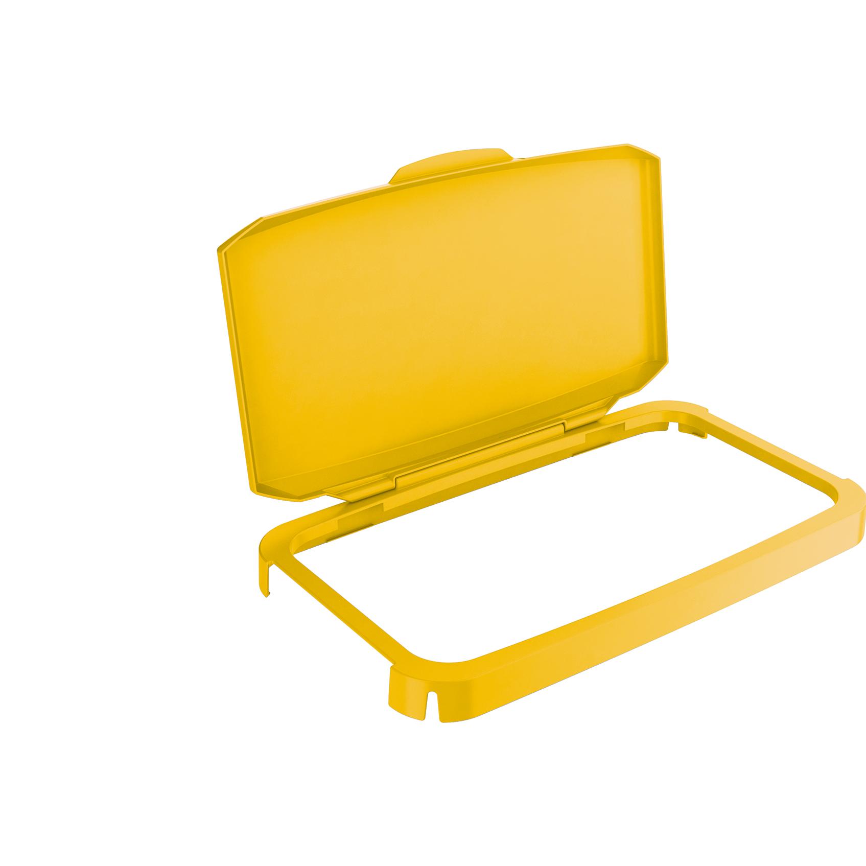 Thumbnail - Durable Klappdeckel PP gelb B510xT285mm passend für Abfallbehälter 60 l lebensmittelecht, Abfalleimer, Gelb