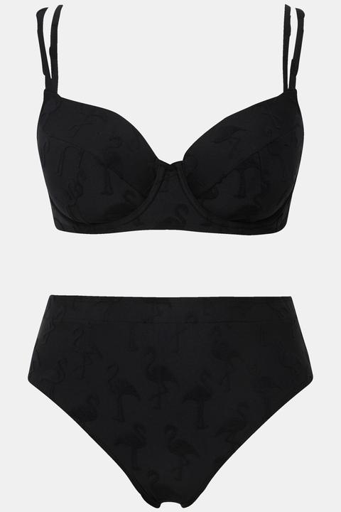Actual product image Ulla Popken Textured Flamingo Underwire Bikini Set (56)