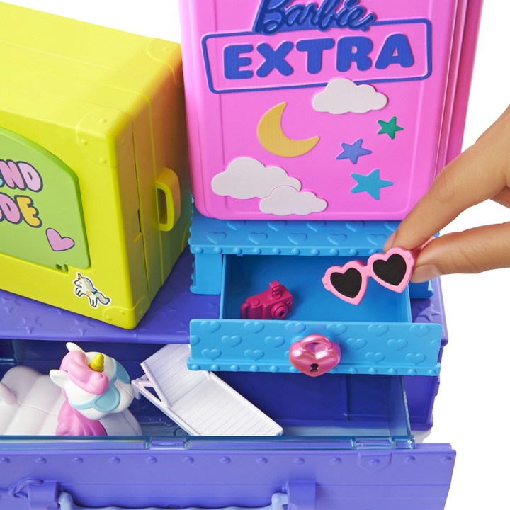 Produktbild Barbie Extra Minis Set inkl. Puppe (pinke Haare) & Haustiere