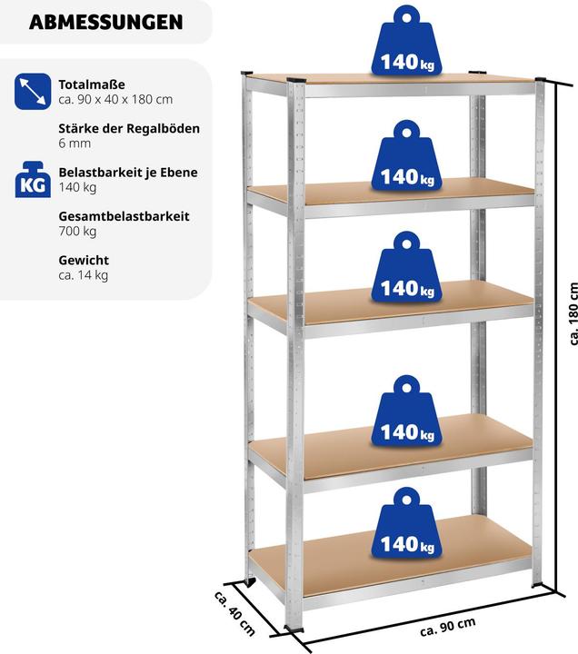 Produktbild tectake Schwerlastregal