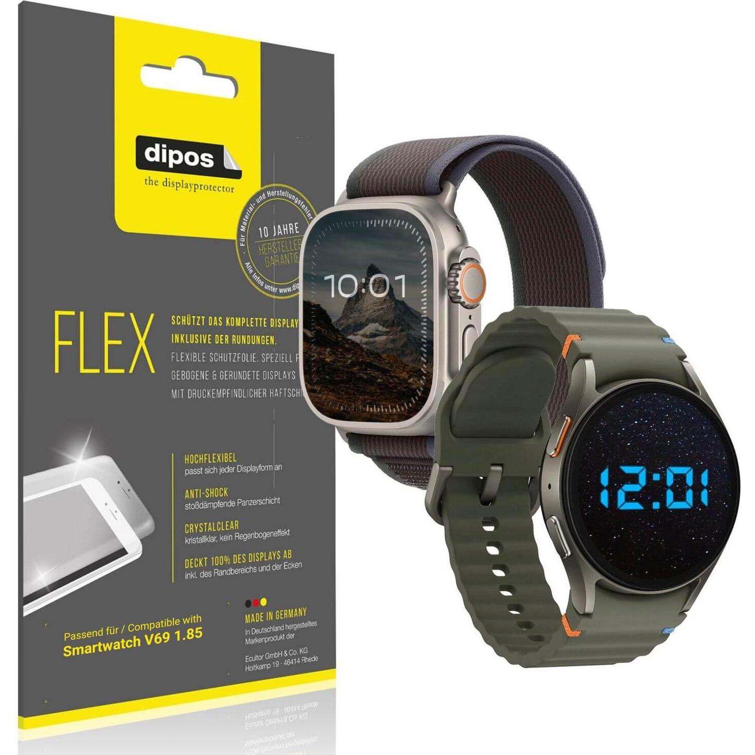 Dipos 3D Full Cover Schutzfolie, Smartwatch Schutzfolie, Transparent