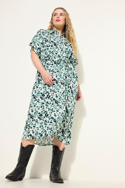 Immagine prodotto Studio Untold Abito chemisier midi dal taglio oversize con stampa allover, collo da camicia e cintura (50, 52)