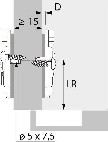 Productafbeelding Hettich Kruislings gemonteerde platen Sensys/Intermat Direct 8099, hoek en midden (1 Pcs.)