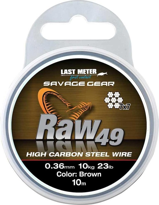 Actual product image Savage Gear Raw49 High Carbon Steel Wire 10m (7.26 kg, 0.36 mm)