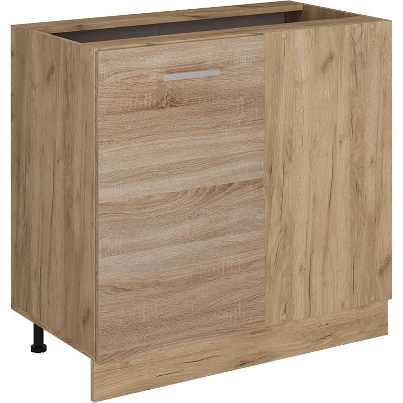Vicco, Regal, Eckunterschrank R-Line, Sonoma/Goldkraft Eiche, 86 cm ohne Arbeitsplatte