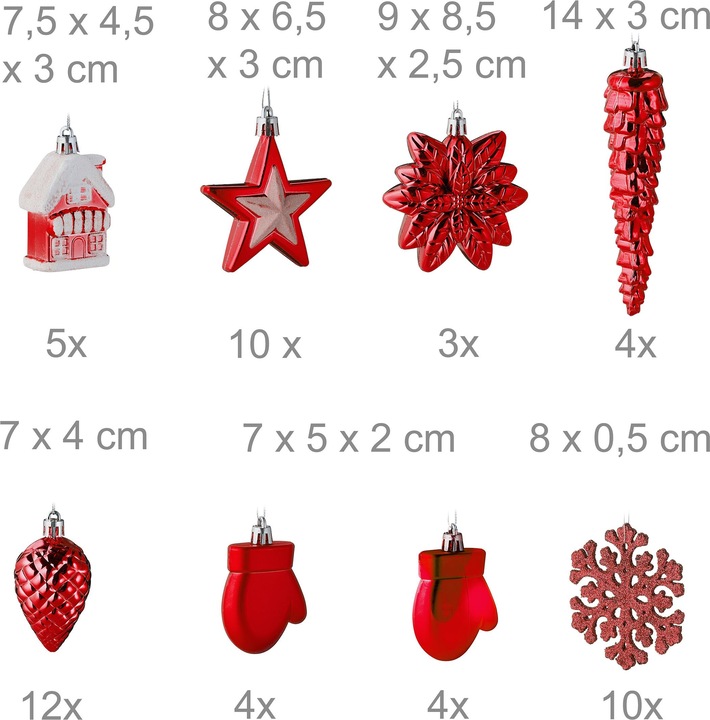 Immagine prodotto Relaxdays Set di decorazioni natalizie (100 -parte)