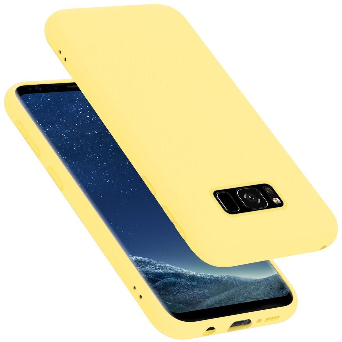 Cadorabo TPU Liquid Silicone Case Cover (Samsung Galaxy S8+), Smartphone Hülle, Gelb