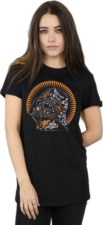 Actual product image Star Wars Womens/Ladies Darth Vader Dia De Los Muertos Cotton Boyfriend T-Shirt (XL)