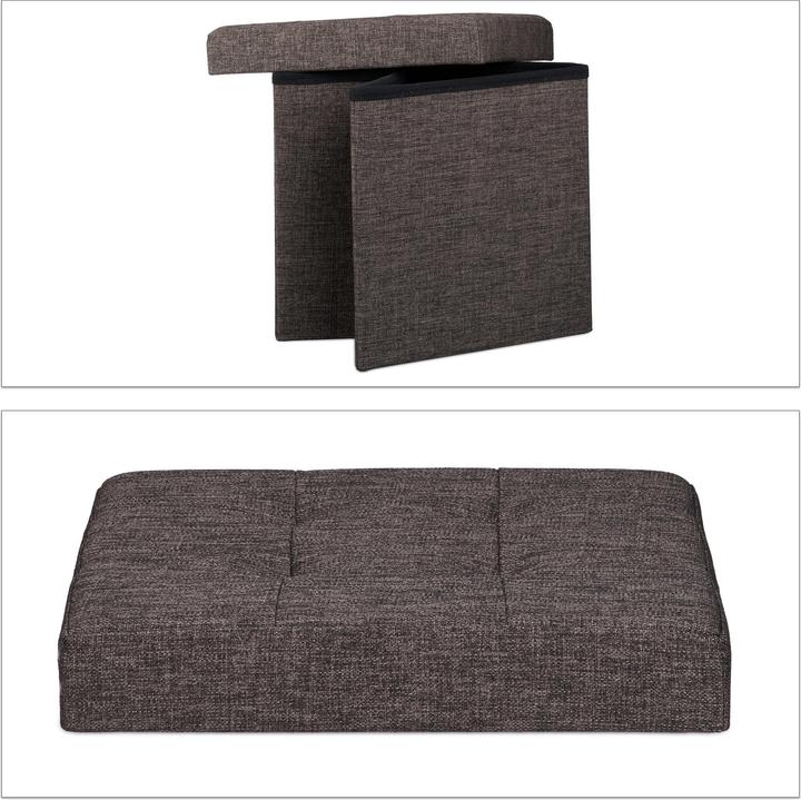 Actual product image Relaxdays Folding Storage Ottoman