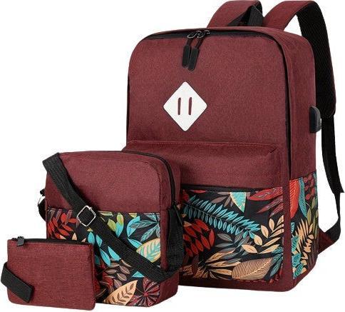 Immagine prodotto Only-Bags.Store Zaino 3 pezzi, 1 set di borsa casual per computer e scuola con borsa a tracolla e mini portamonete