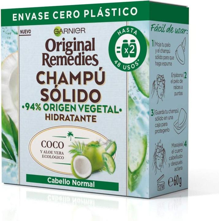 Actual product image Garnier Original Remedies Champu Solido Cabello Normal 60g (Solid shampoo, 60 g)