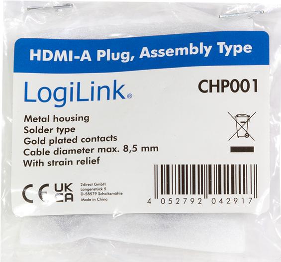 Immagine prodotto LogiLink Spina HDMI-A (Accessori)