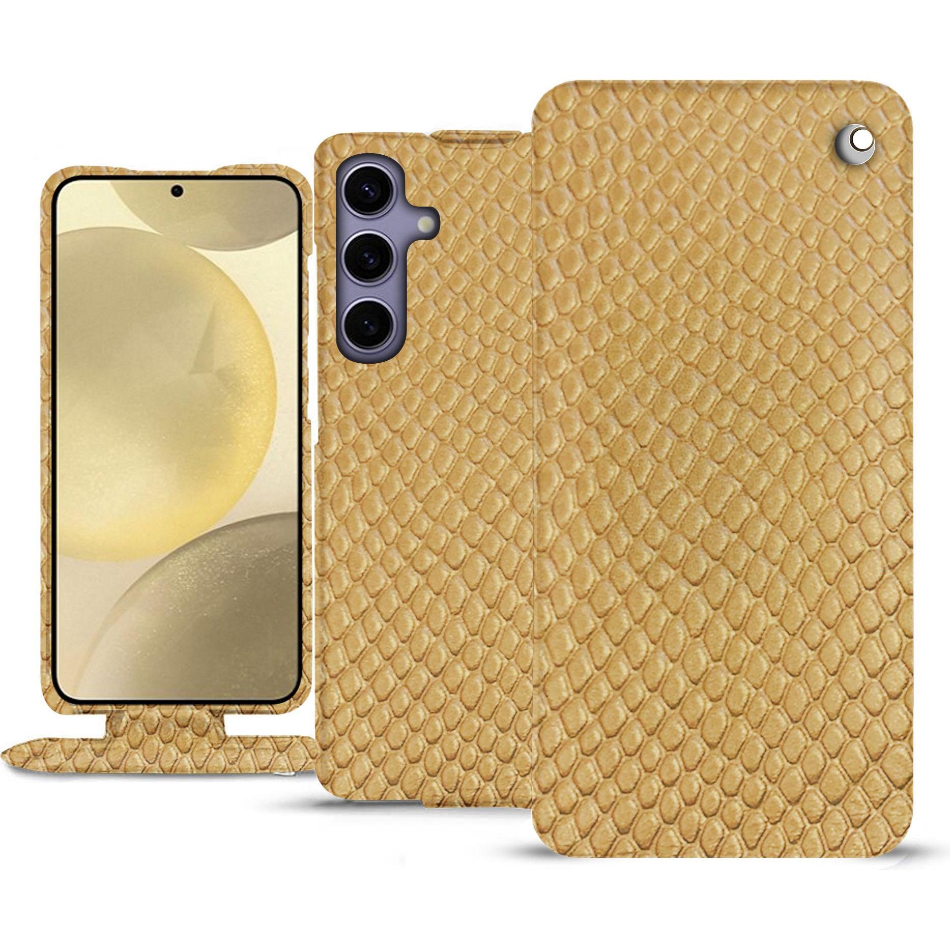 Noreve Lederschutzhülle vertikal (Samsung Galaxy S24+), Smartphone Hülle, Beige