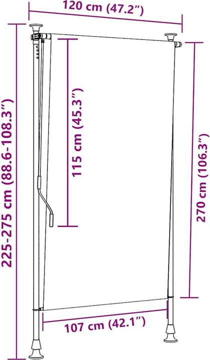 Produktbild vidaXL Aussenrollo (120 x 270 cm)