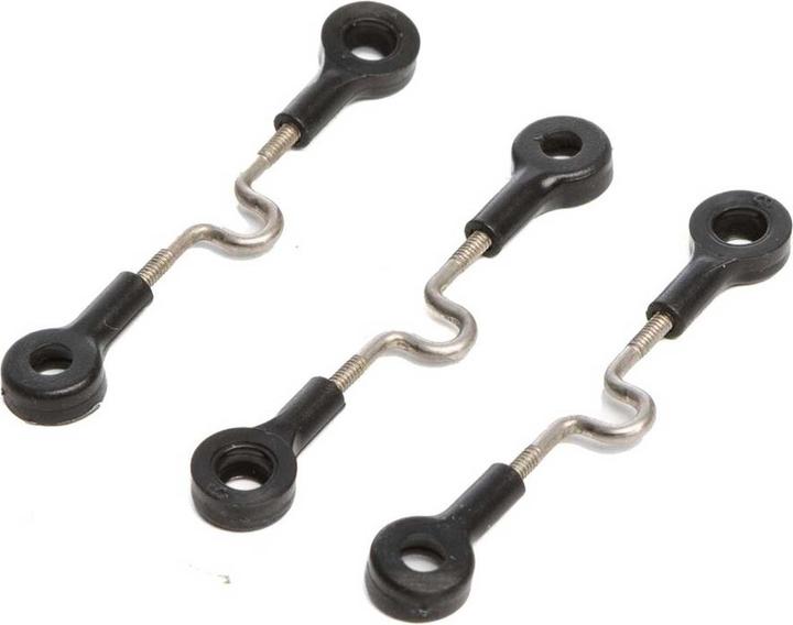 Set Di 4 Cavi M2 In Plastica Nera Per Aste Di Spinta RC – Clevis Per Modellismo
