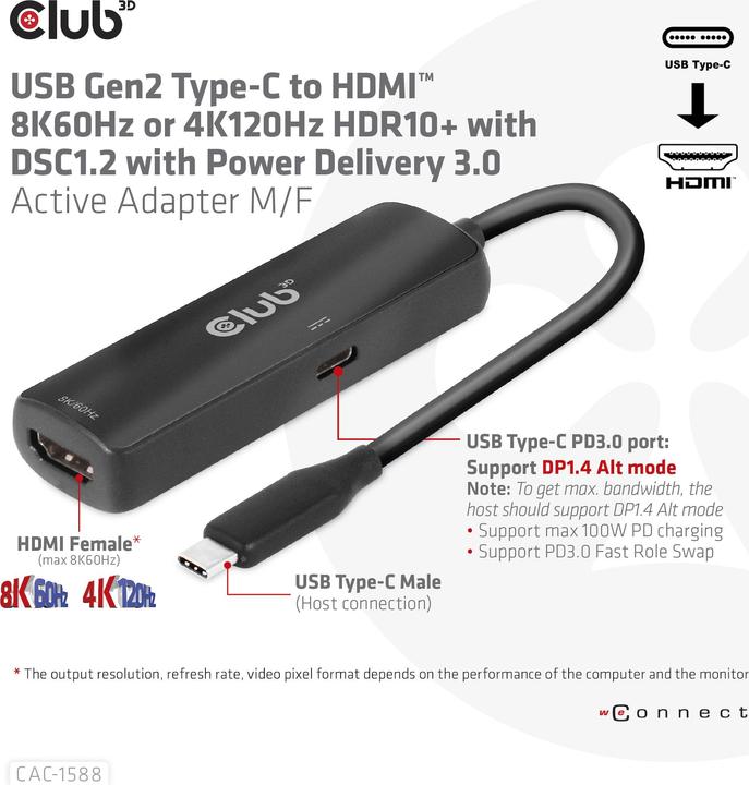 Produktbild Club 3D CAC-1588 (USB-C, 2 Ports)